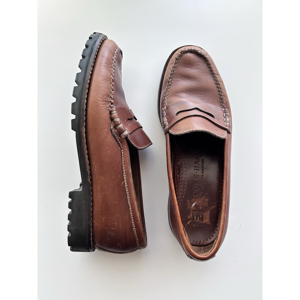 Cole Haan Brown Leather Penny Loafers Preppy Old Money Cape Cod Women's Sz 8.5 B